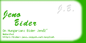 jeno bider business card